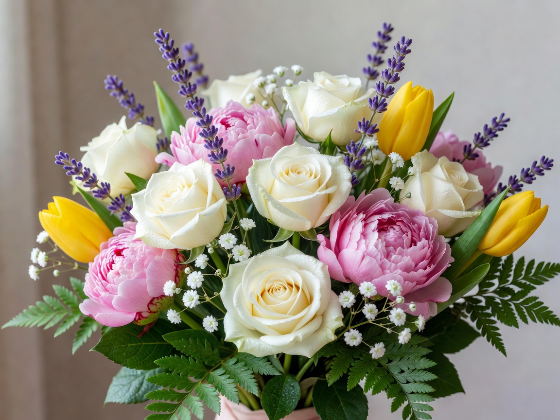 A beautifully arranged bouquet of fresh flowers