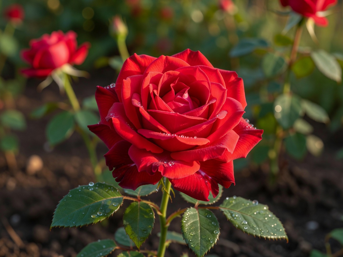Beautiful blooming red rose